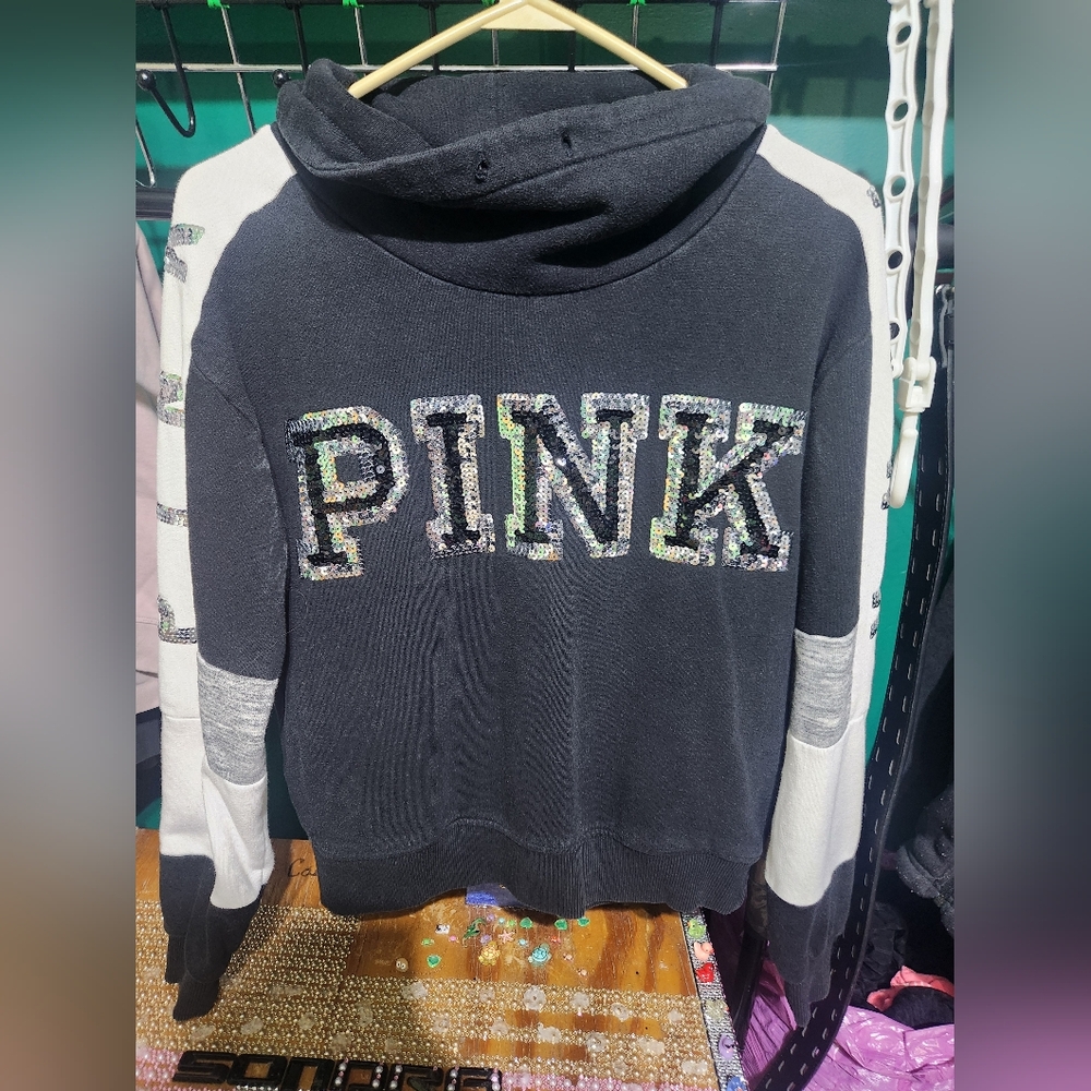 Victoria's Secret PINK Logo Black and White Tape Detail